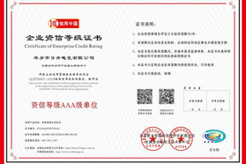 Enterprise credit AAA grade certificate